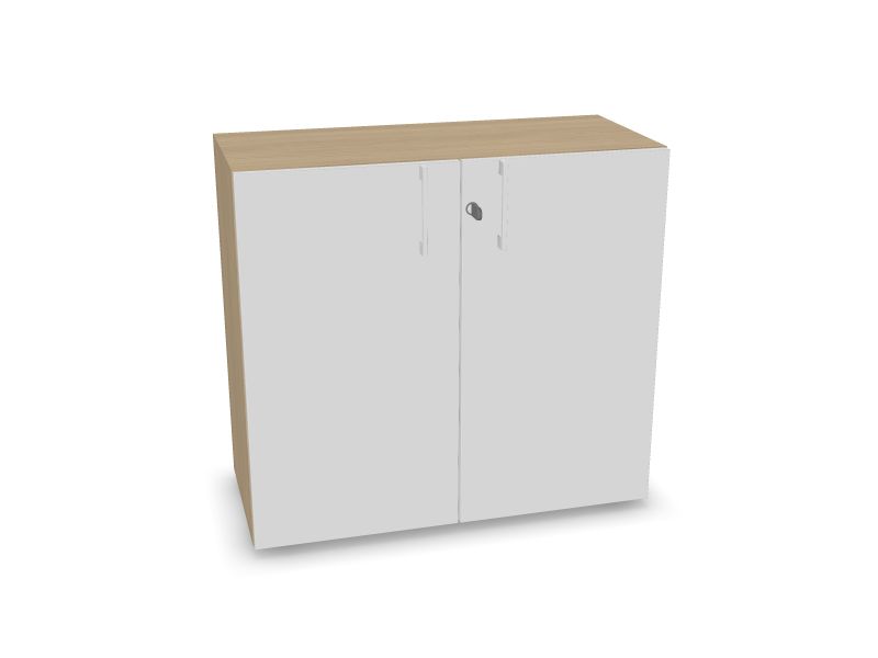 NOVA BASIC Cabinets w/lock, 1 shelf, DNE213, D1 - Balināts ozola melamīns, 800x360x740