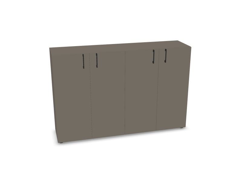 NOVA BASIC Cabinet w/lock. 4 shelves, N2 - Cubanit grey melamine, 1640x400x1085