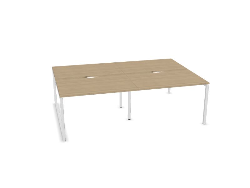 Biroja galdu sistēma NOVA O, D1 - balināts ozola melamīns, E - balts, 1200x1640