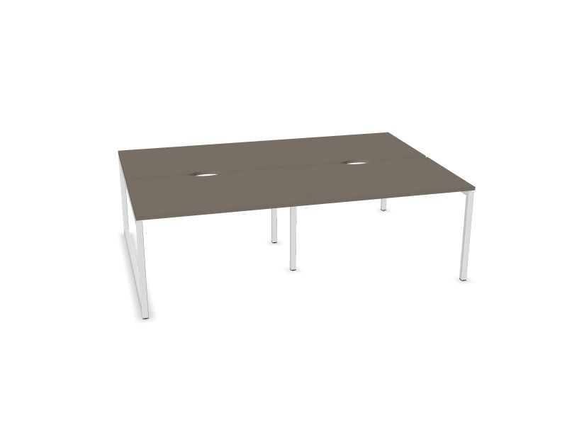 Biroja galdu sistēma NOVA O, N2 - pelēks kubīta melamīns, E - balts, 1200x1640