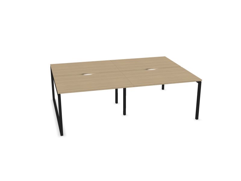 Biroja galdu sistēma NOVA O, D1 - balināts ozola melamīns, A - Melns, 1200x1640