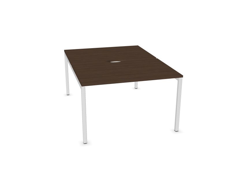 Biroja galdu sistēma NOVA U, D4 - tumšs melamīna valrieksts, E - balts, 1200x1640