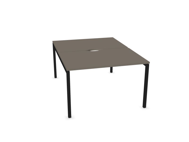 Biroja galdu sistēma NOVA U, N2 - pelēks kubīta melamīns, A - Melns, 1200x1640