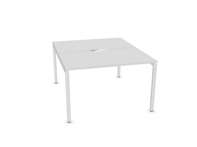 Biroja galdu sistēma NOVA U, M1 - balts melamīns, E - balts, 1200x1440