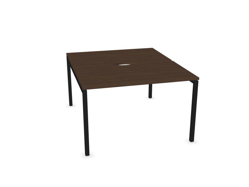 Biroja galdu sistēma NOVA U, D4 - tumšs melamīna valrieksts, A - Melns, 1200x1440