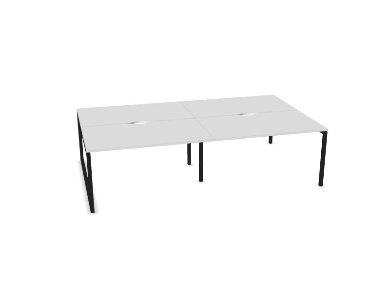 Biroja galdu sistēma NOVA O, M1 - balts melamīns, A - Melns, 1400x1640