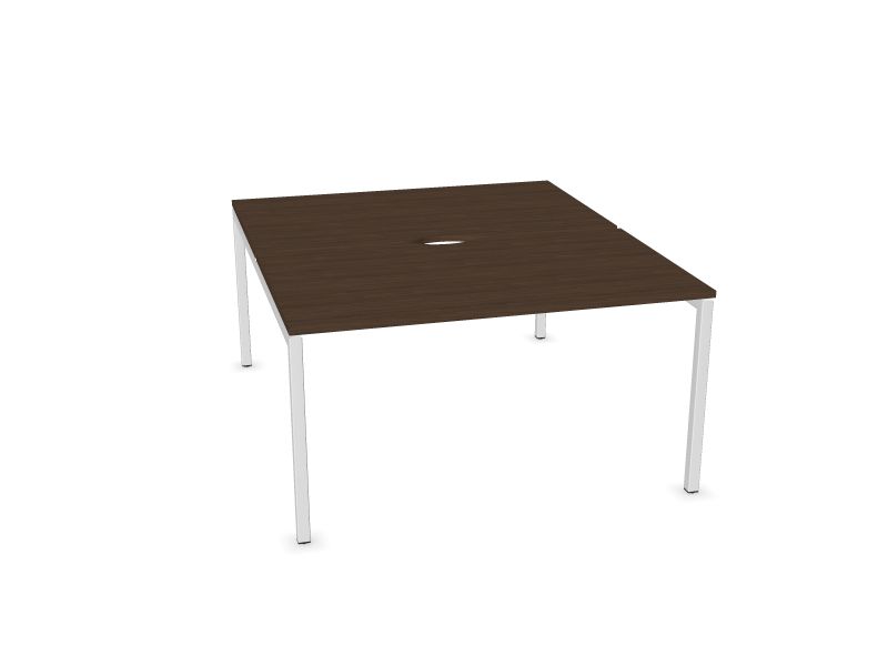 Biroja galdu sistēma NOVA U, D4 - tumšs melamīna valrieksts, E - balts, 1400x1640