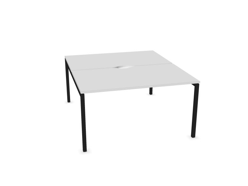 Biroja galdu sistēma NOVA U, M1 - balts melamīns, A - Melns, 1400x1640