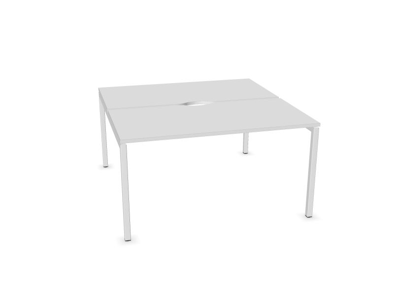 Biroja galdu sistēma NOVA U, M1 - balts melamīns, E - balts, 1400x1440