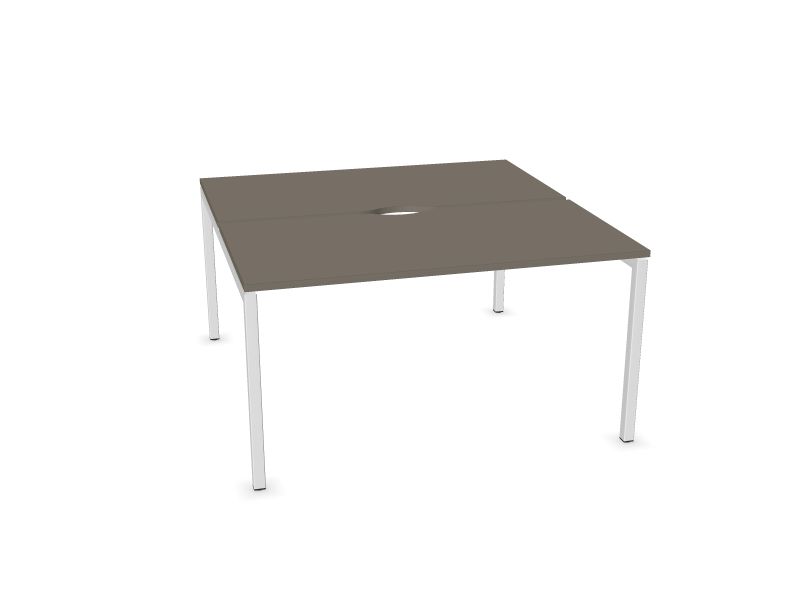 Biroja galdu sistēma NOVA U, N2 - pelēks kubīta melamīns, E - balts, 1400x1440