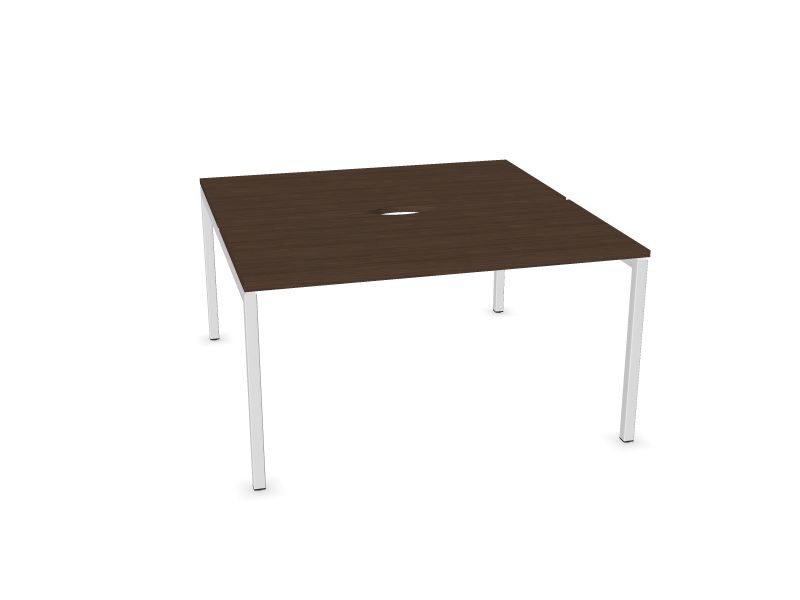 Biroja galdu sistēma NOVA U, D4 - tumšs melamīna valrieksts, E - balts, 1400x1440