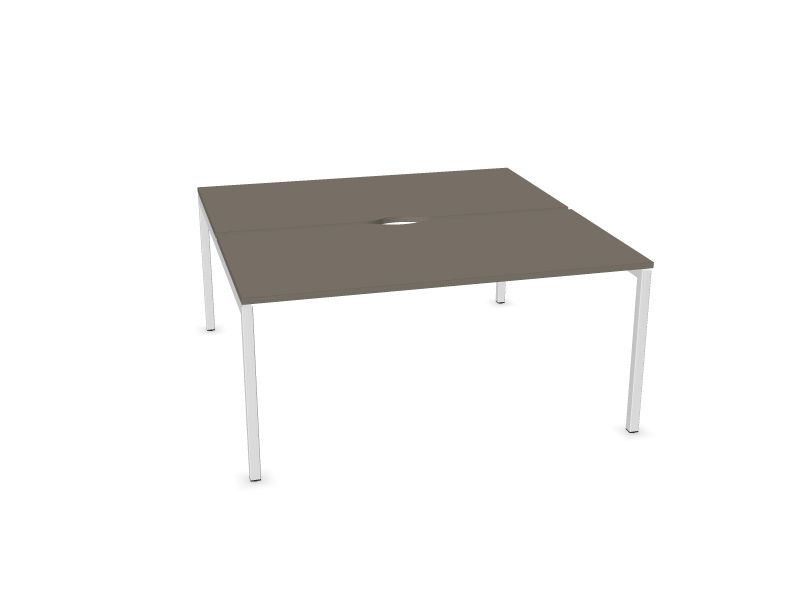 Biroja galdu sistēma NOVA U, N2 - pelēks kubīta melamīns, E - balts, 1600x1640