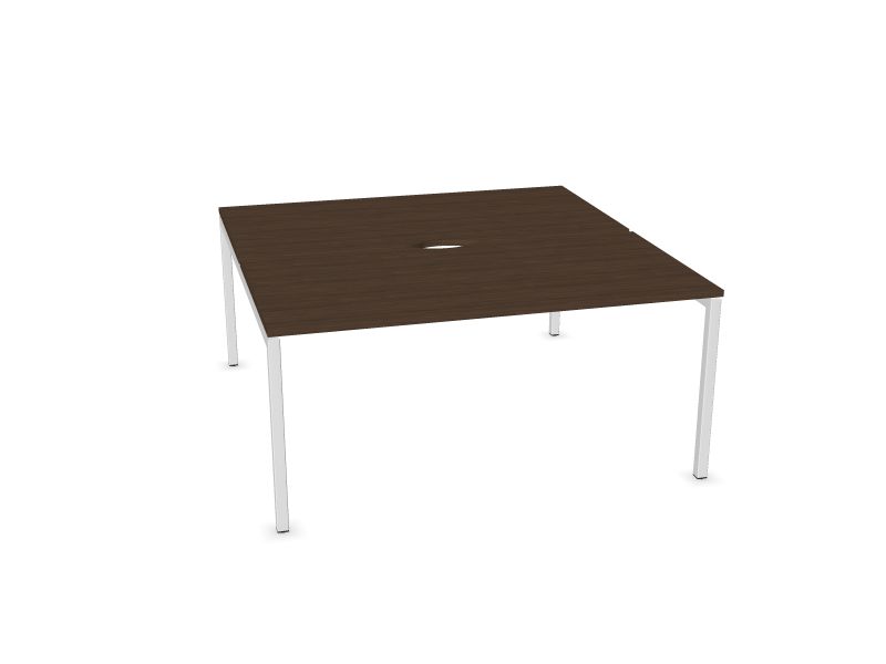 Biroja galdu sistēma NOVA U, D4 - tumšs melamīna valrieksts, E - balts, 1600x1640