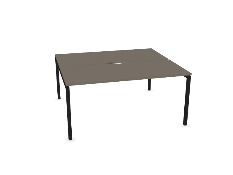 Biroja galdu sistēma NOVA U, N2 - pelēks kubīta melamīns, A - Melns, 1600x1440