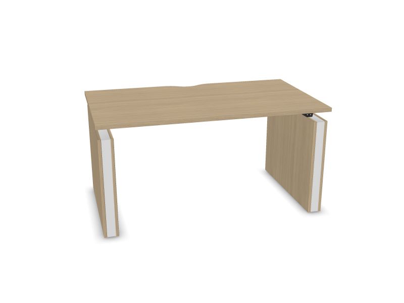 Elektriski regulējams galds MOTION, D1 - balināts ozola melamīns, E - balts, 1400x800
