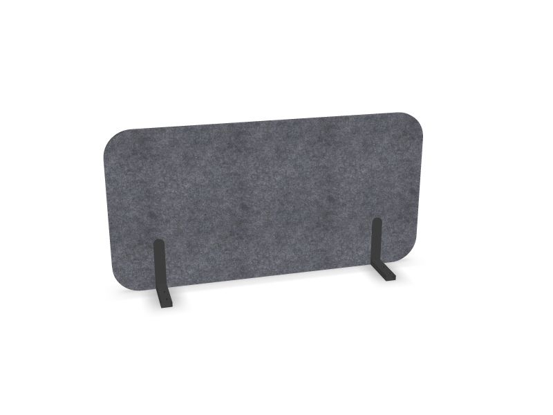 Akustiskā galdu starpsiena ROUND PET, B18 - pelēks, T1 - tumši pelēks, W = 1400, H = 600