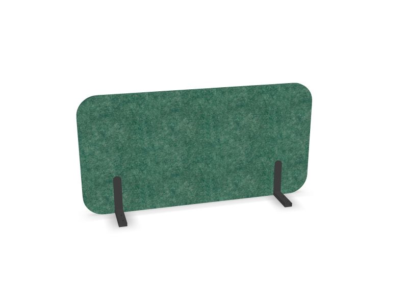 Akustiskā galdu starpsiena ROUND PET, T1 - tumši pelēks, B44 - zaļš, W = 1400, H = 600