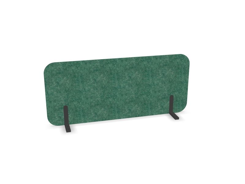 Akustiskā galdu starpsiena ROUND PET, T1 - tumši pelēks, B44 - zaļš, W = 1400, H = 600