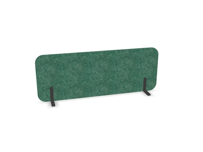 Akustiskā galdu starpsiena ROUND PET, T1 - tumši pelēks, B44 - zaļš, W = 1600, H = 600