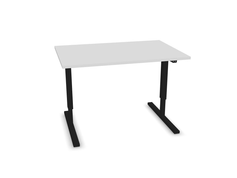 EASY. Desktop colour - White melamine. Frame and leg colour - Black.