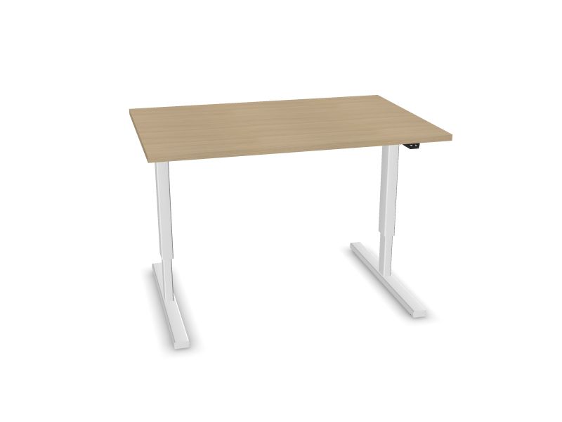 EASY. Desktop colour - Whitened oak melamine. Frame and leg colour - White.