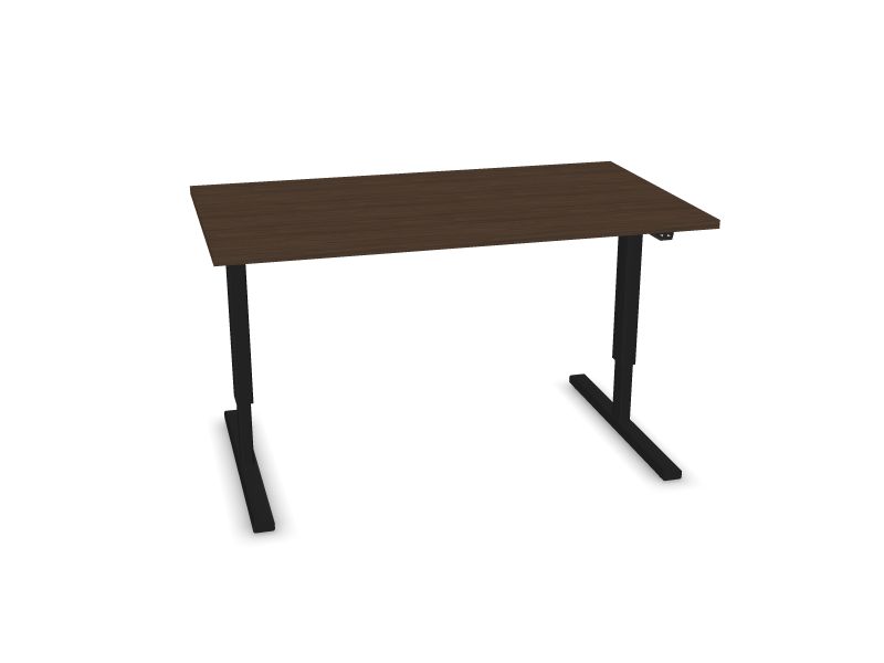 EASY. Desktop colour - Dark walnut. Frame and leg colour - Black. 