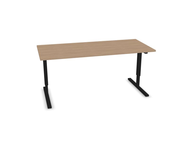 EASY. Desktop colour - Amber oak melamine. Frame and leg colour - Black.