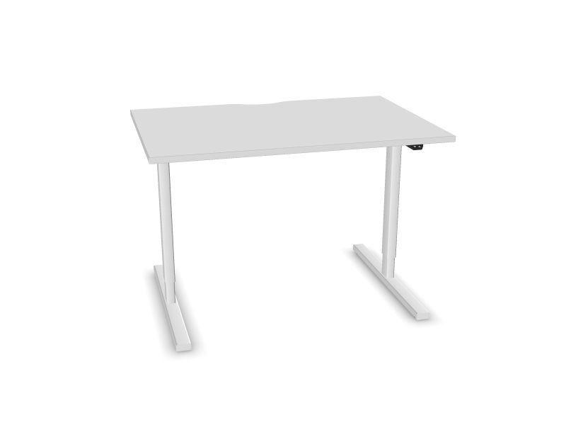 Elektriski regulējams galds EASY, M1 - balts melamīns, E - balts, 1200x800