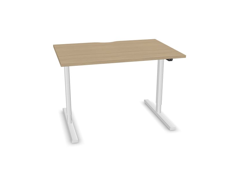 Elektriski regulējams galds EASY, D1 - balināts ozola melamīns, E - balts, 1200x800
