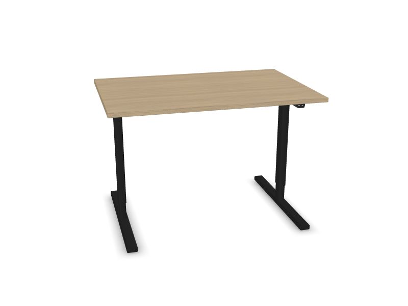 Elektriski regulējams galds EASY, D1 - balināts ozola melamīns, A - Melns, 1200x800