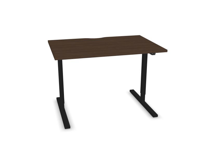 Электро-регулируемый компьютерный стол EASY, D4 - Темный орех, A - Черная, 1200x800