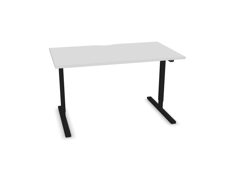Elektriski regulējams galds EASY, M1 - balts melamīns, A - Melns, 1400x800