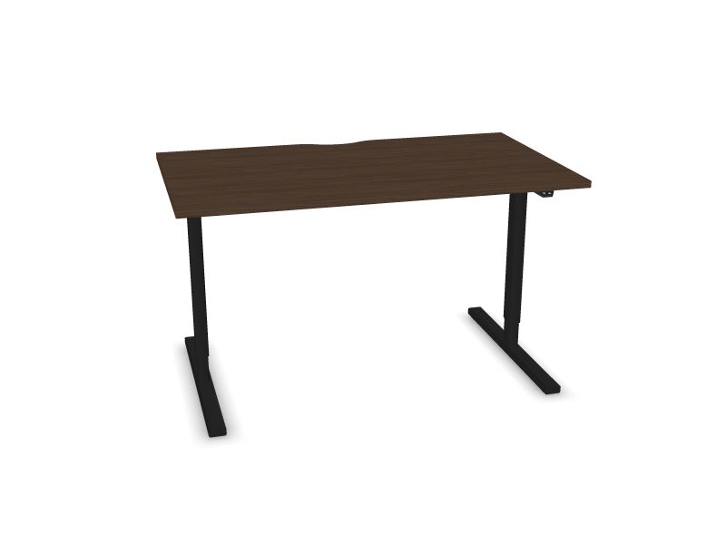 Elektriski regulējams galds EASY, D4 - tumšs valrieksts, A - Melns, 1400x800
