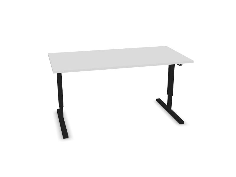 EASY. Desktop colour - White melamine. Frame and leg colour - Black.