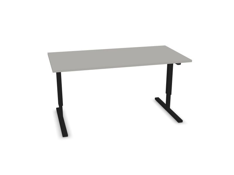 EASY. Desktop colour - Pearl grey. Frame and leg colour - Black.