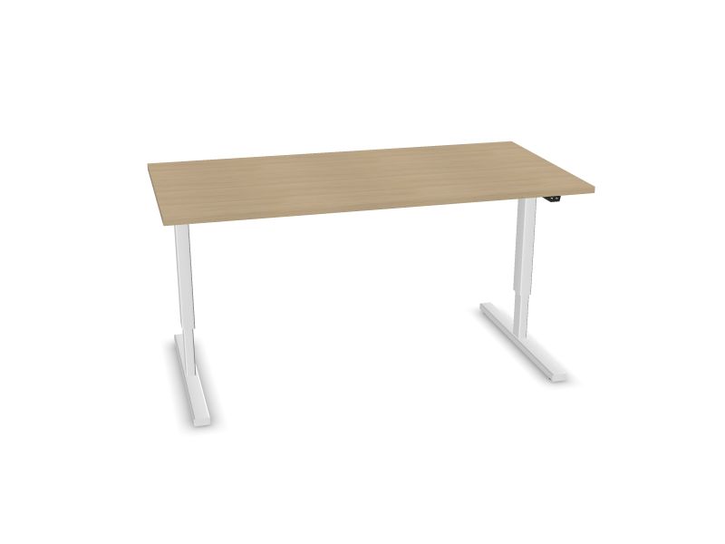 EASY. Desktop colour - Whitened oak melamine. Frame and leg colour - White.