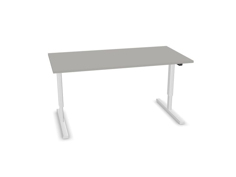 EASY. Desktop colour - Pearl grey. Frame and leg colour - White.