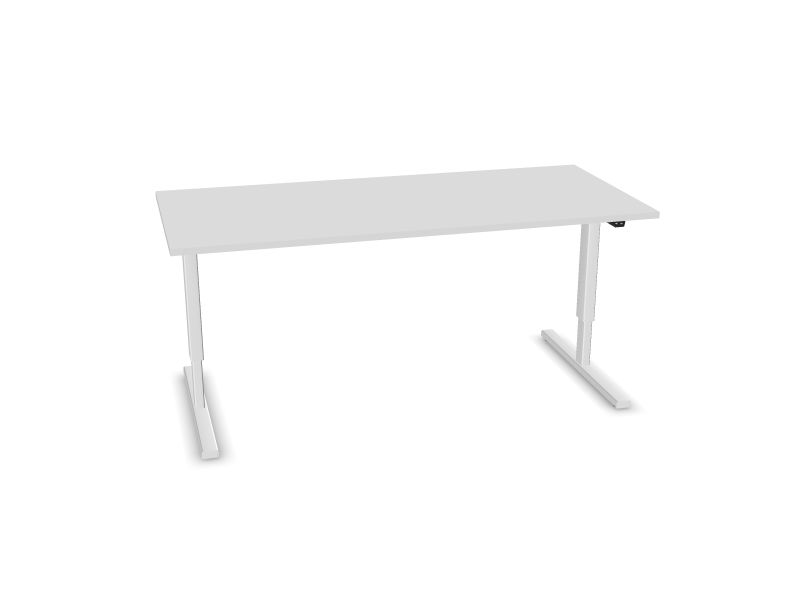 EASY. Desktop colour - White melamine. Frame and leg colour - White.