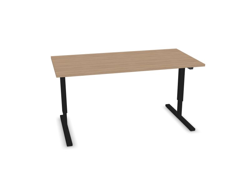 EASY. Desktop colour - Amber oak melamine. Frame and leg colour - Black.