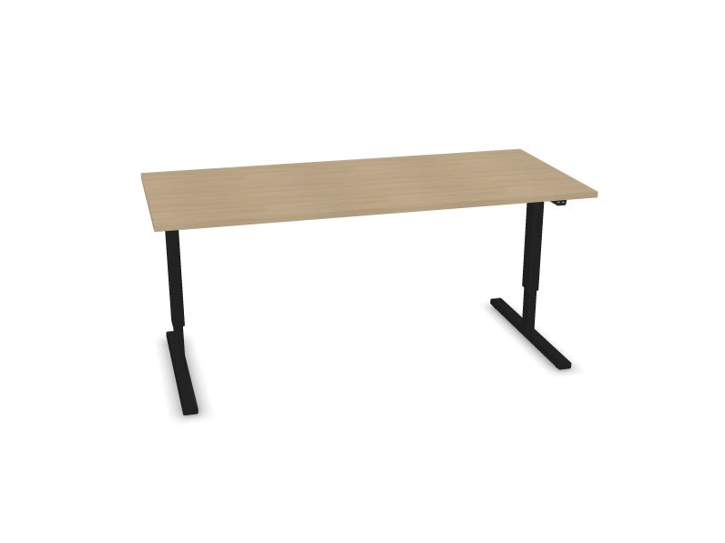 EASY. Desktop colour - Whitened oak melamine. Frame and leg colour - Black. 