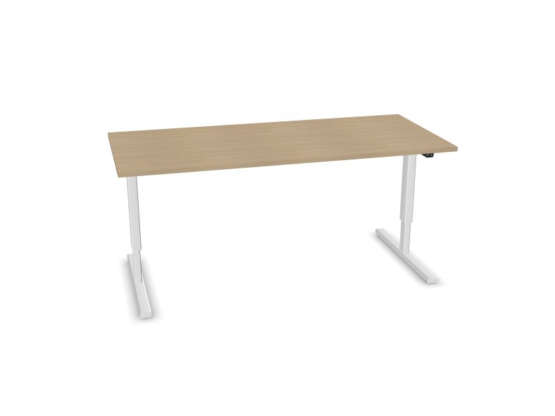 EASY. Desktop colour - Whitened oak melamine. Frame and leg colour - White.