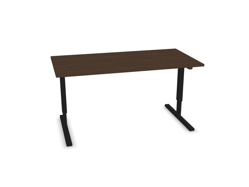 EASY. Desktop colour - Dark walnut. Frame and leg colour - Black.