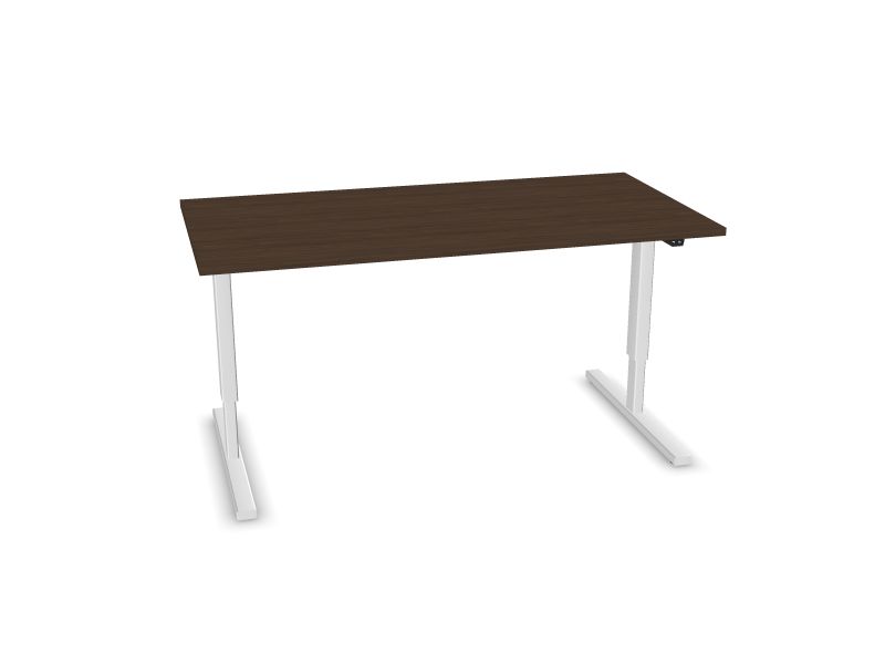 EASY. Desktop colour - Dark walnut. Frame and leg colour - White.