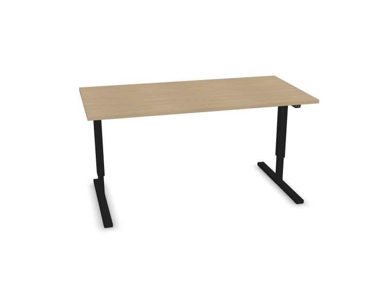 EASY. Desktop colour - Whitened oak melamine. Frame and leg colour - Black.