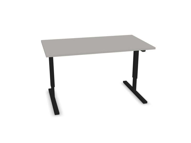 EASY. Desktop colour - Pearl grey. Frame and leg colour - Black.