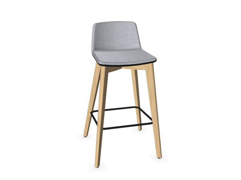 TWIST&SIT High wood base chair, W2 - Ash stained light grey, AD3 - Light Grey