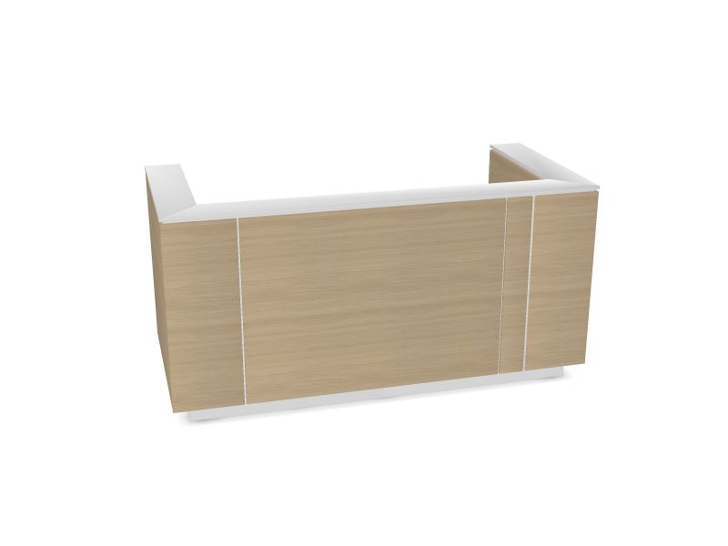 Recepcijas lete ICE, M1 - balts melamīns, M1 - balts melamīns, 2204x1022, D1 - balināts ozola melamīns