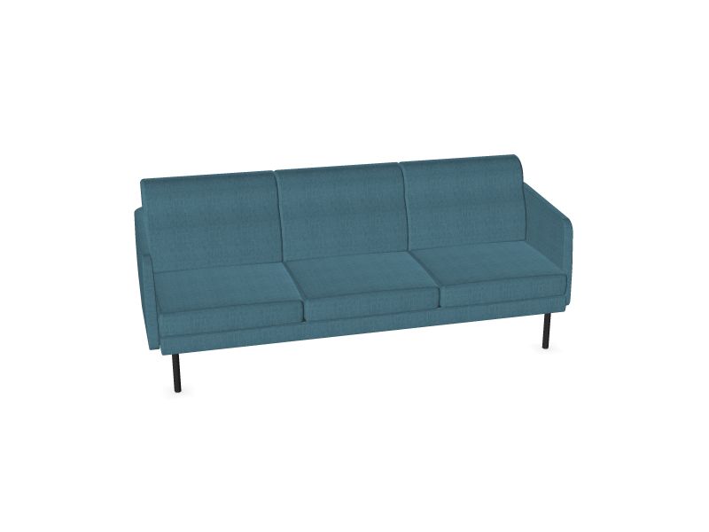 Trīsvietīgs dīvāns ARCIPELAGO, A3 - melns, AD6 - zils