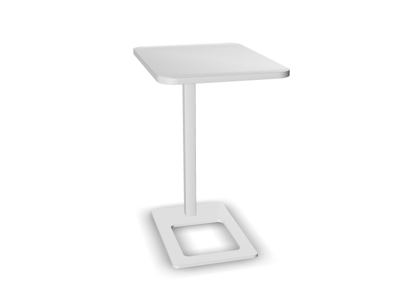 Kafijas galdiņš MOBI, M1 - balts melamīns, E - balts