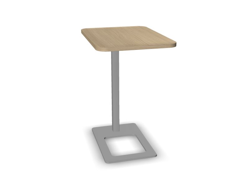 Kafijas galdiņš MOBI, D1 - balināts ozola melamīns, M - Metālisks